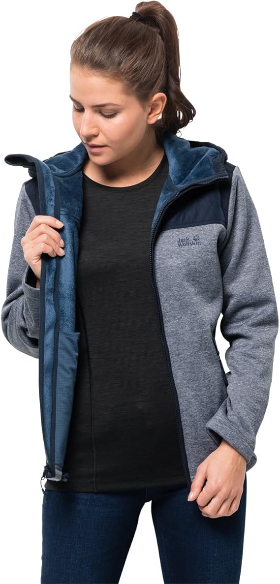 Jack Wolfskin 狼爪 Pacific Sky 女式保暖抓绒连帽夹克 L码3.4折.23 海淘转运到手约¥392