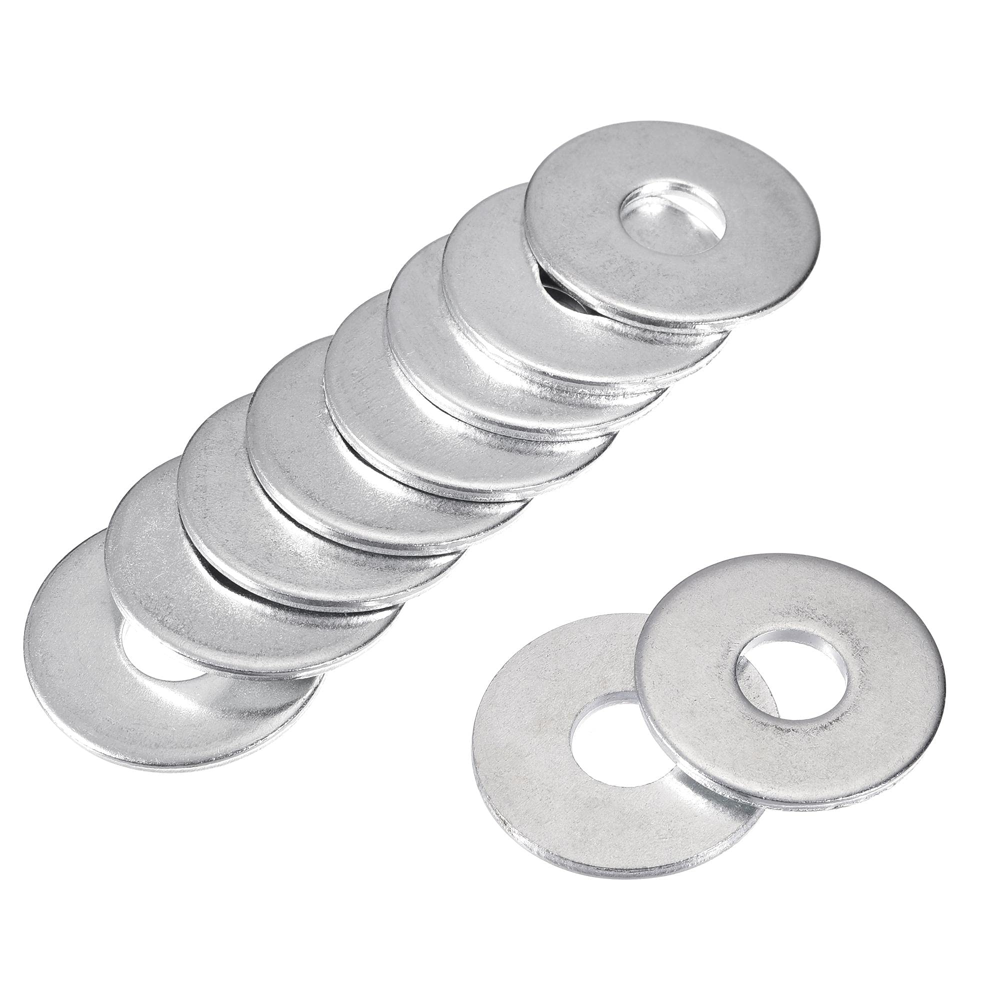 sourcing map 10mm x 30mm x 2mm Zinc Plated Carbon Steel Flat Washer for Screw Bolt 25Pcs