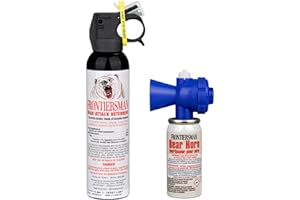 SABRE Frontiersman 9.2 fl oz. Bear Spray, Maximum Strength 2.0% Major Capsaicinoids, Powerful 35 ft. Range Bear Deterrent and