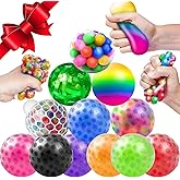 Hapitoys Sensory Stress Balls Set Fidget Toys, Squishy Stress Relief Ball, 12 Pack Squeeze Ball Toys for Adults Kids Autism H
