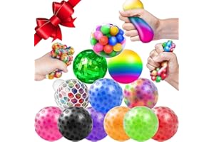 Hapitoys Sensory Stress Balls Set Fidget Toys, Squishy Stress Relief Ball, 12 Pack Squeeze Ball Toys for Adults Kids Autism H