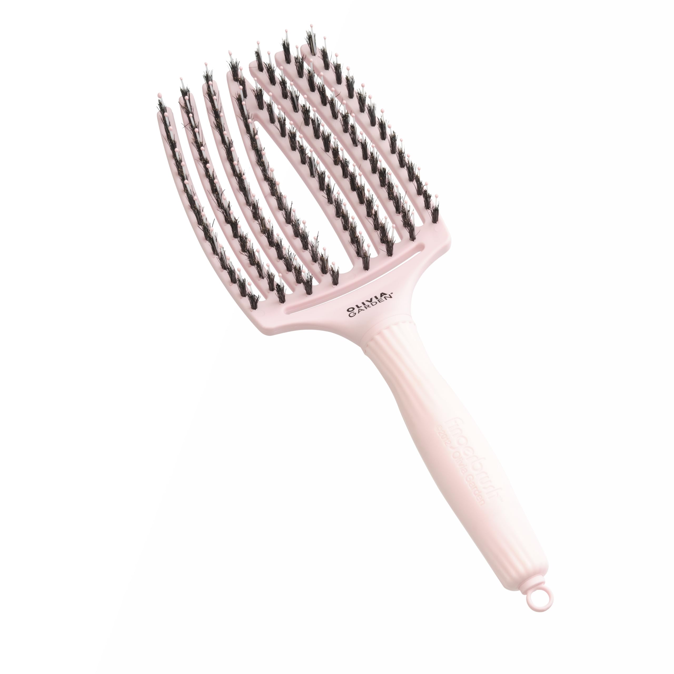 Olivia Garden Fingerbrush Care Iconic - Large - Pastel Pink - Detangling Hairbrush with Boar & Nylon Bristles for Ultimate Shine & Smooth Styling — image 1