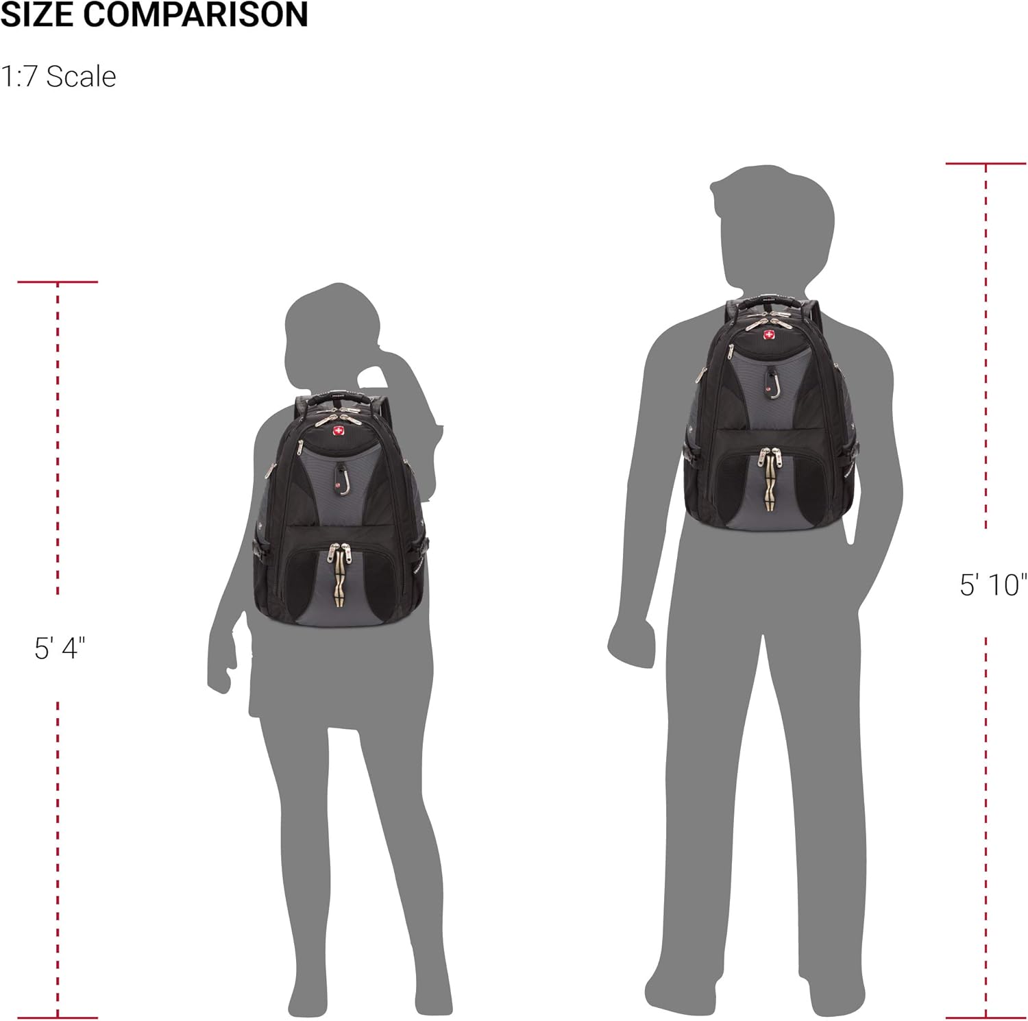 SWISSGEAR 1900 ScanSmart Laptop Backpack- Grey/Black