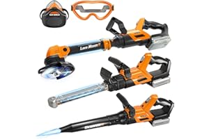 SHYLIZARD Kids Tool Set, 3 IN 1 Kids Power Garden Tools with Sounds & Lights, Toy Weed Wacker, Toy Leaf Blower and Hedge Trimmer, Outdoor Toys, Toy Tools, Christmas Birthday Gifts for Boys 3 4 5 6 7 8 Year Old