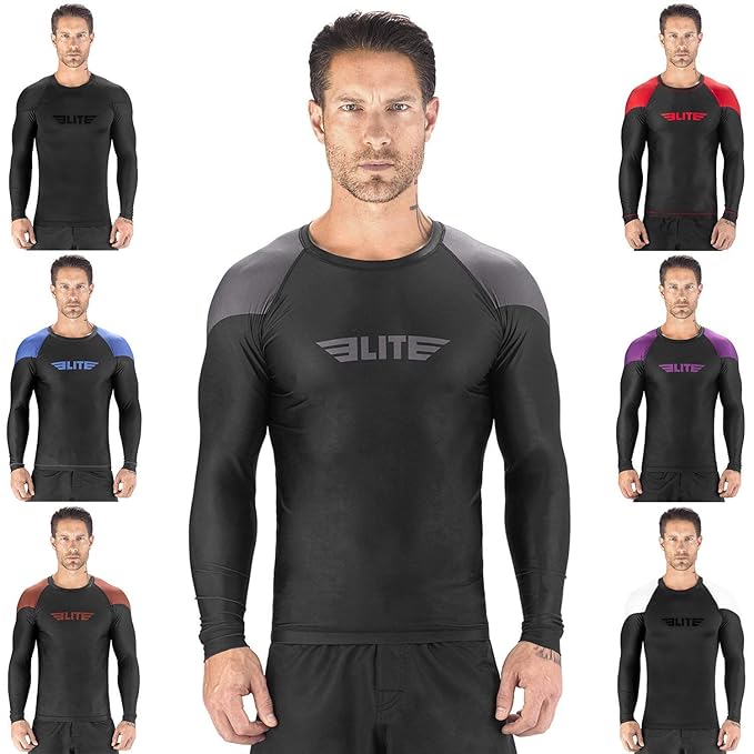 Elite Sports Full Long Sleeve Compression, MMA, BJJ, NoGi, Cross