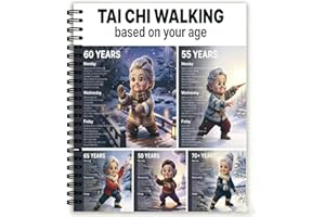 Tai Chi Walking Log for Seniors – 50-Page Spiral-Bound Journal with Lined Pages, Daily Walking Tracker & Gentle Exercise Guid