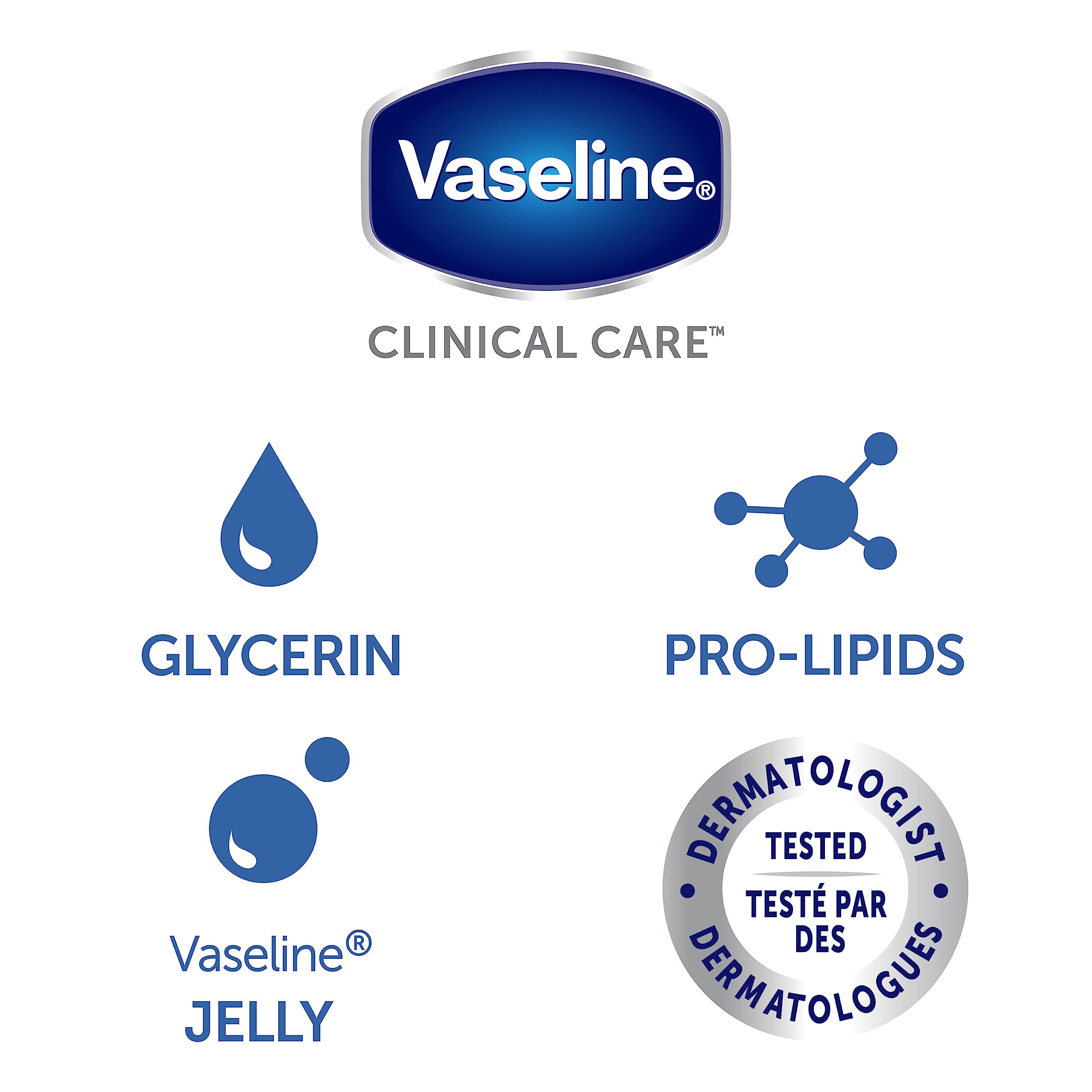 Vaseline Lotion for Dry Skin - Clinical Care, Extremely Dry Skin Rescue, Body Moisturizer, Fast-Absorbing Body Lotion for Women and Men with Glycerin, Hydrating Lipids, 13.5 Oz Ea (Pack of 2)