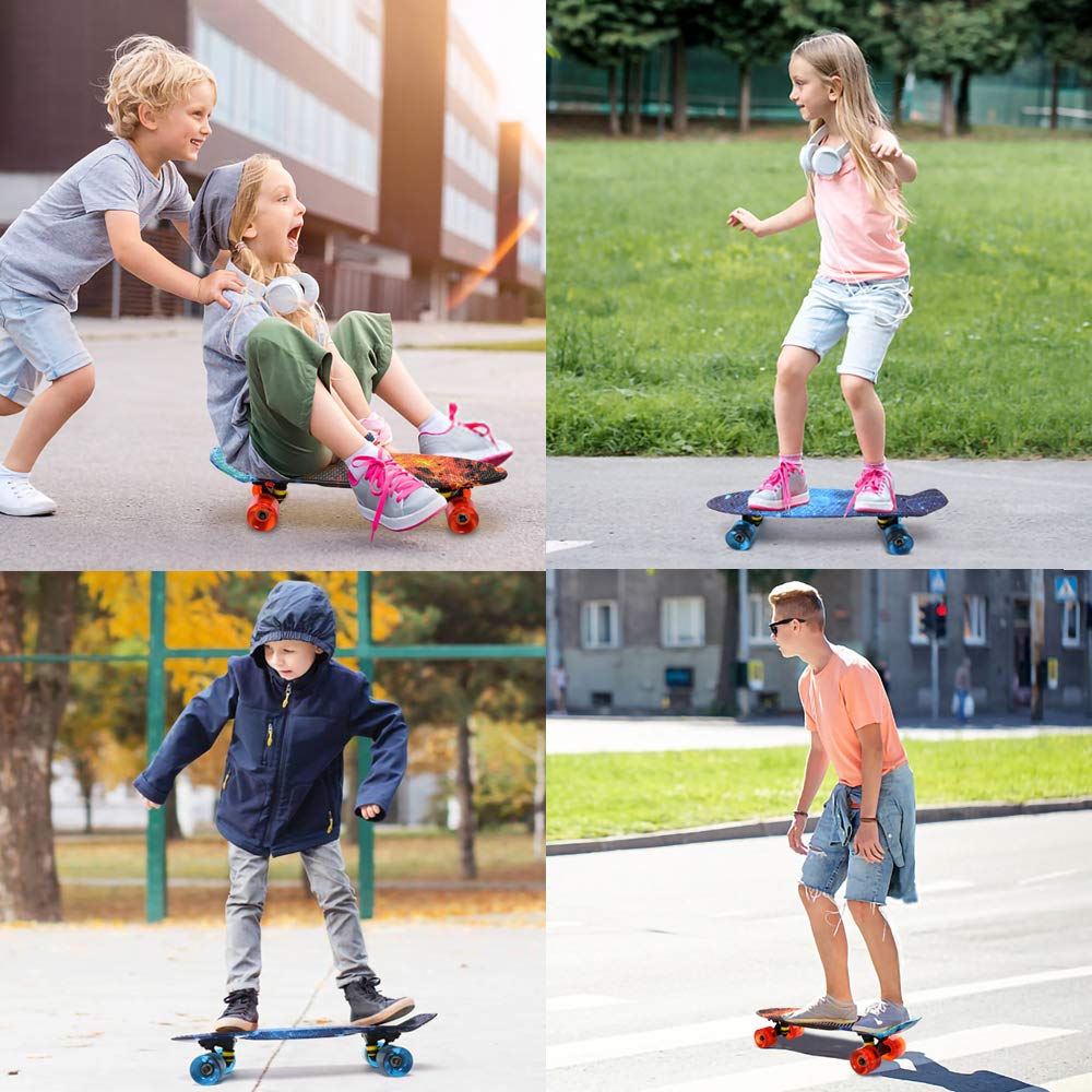 ChromeWheels Skateboards 22 inch Complete Skateboard Deck Mini Cruiser for Kids Boys Girls Youths Beginners