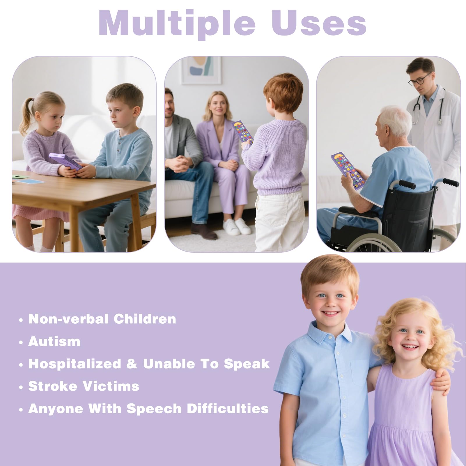 AAC Device for Autism, Joyreal Non Verbal Communication Tools for Speech Therapy & Stroke Rehab. Autism Talking Aids with 6 Programmable Buttons & Adjustable Volume, Autism Toys for Kids and Adults