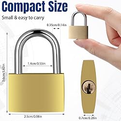 Yaocom 24 Pcs Solid Brass Keyed Padlock, Small