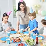 PARTY GO 50 Pcs 9 Inch Blue Paper Plates Disposable Party Supplies view 5