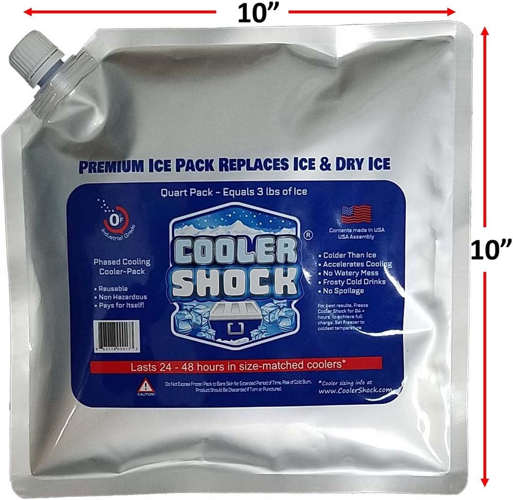 Reusable 4 MidSize Cooler Freeze Packs 10 x 10” The Coldest Pack at 18
