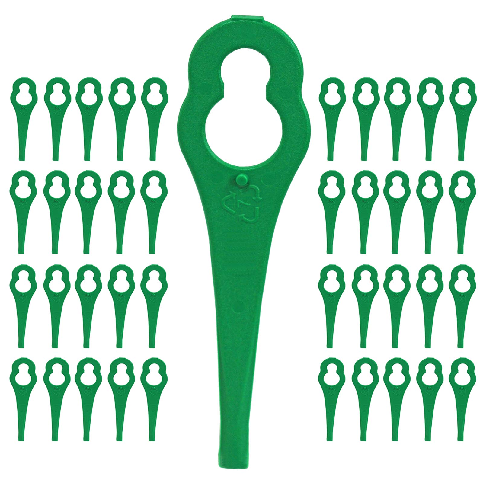 SPARES2GO Plastic Blades Compatible with Gtech ST01 ST02 ST20 Strimmer Trimmer (Pack of 40)