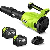 SILVEL Brushless Leaf Blower Cordless, 750CFM 250MPH Electric Leaf Blower with 2&times;6.0Ah Batteries &amp; Quick Charger, LCD Screen Variable Speed Handheld Blower for Lawn Care, Yard, Dust &amp; Snow
