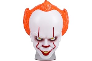 Paladone Pennywise Mask Light - Officially Licensed IT Mood Light, Wall Mountable or Free Standing Scary Halloween Decoration, Gift for Horror Movie Fans, USB Cable Included - 18cm