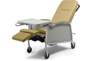 GRAHAM-FIELD Lumex 3-Position Medical Recliner, Reclining Geri Chair with Wheels, Vintage Gold