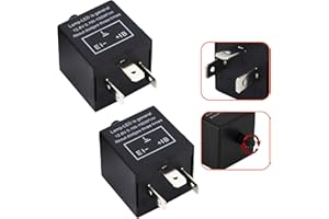 2 Packs New 3-Pin CF-14 CF14 EP35 Adjustable LED Electronic Flasher Relay Fixes Car Turn Signal and Hazard Warn Hyper Blink Flash or No Flashing - Premium Speed Adjustable CF14JL-02 Part by MQparts