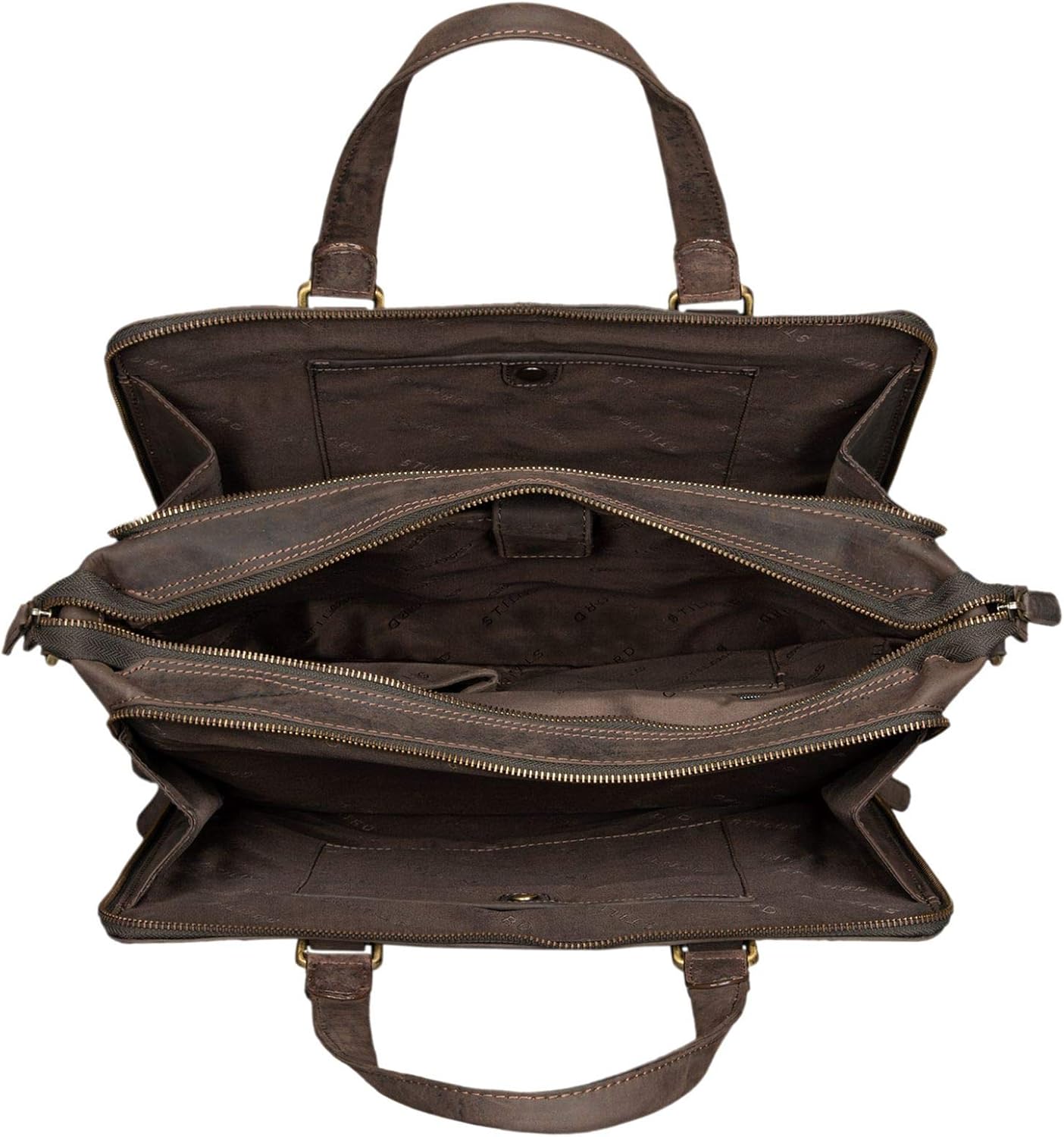 STILORD 'Claire' Women's Business Bag Genuine Leather 15 Inch, Dark - Brown - Image 4