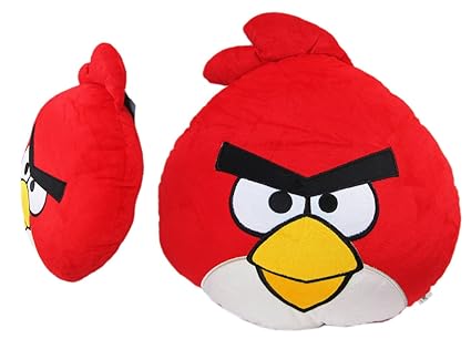 Large Red Bird Angry Birds Face Pillow Red Angry Bird Throw