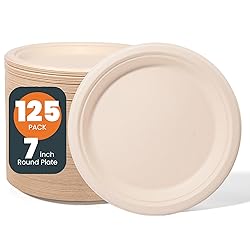 hooray mida 100% Compostable Plates - 125-Count