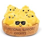 Emotional Support Chickies, Cuddly Stuffed Animals by Relatable | Squishy Toys and Plushies, Gift Ideas for Loved Ones of All Ages, Includes 5 Plushies with Carrying Basket