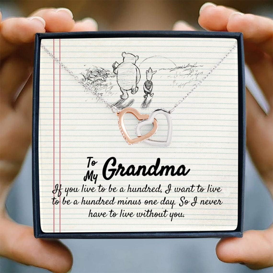 Personalized to My Grandma Name Joined Hearts Necklace, Unique Gifts