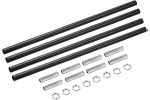 MECCANIXITY Threaded Extension Rod, 11.8" Lamp Pipe with Connector Light Fixture Parts for Pendant Light Island Lighting Chan
