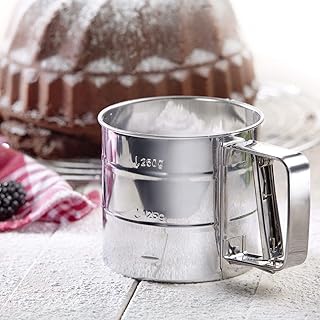 Westmark Mehl- und Puderzuckersieb mit Griff, Für 250 Gramm Mehl/Puderzucker, Rostfreier Edelstahl, Silber, 32152270