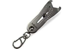 UNKENBO® Bolt Size Finder Tool Keychain - Gauge Bolts & Nuts Head SAE 5/16 to 1" & Metric 8 to 25mm, Wrench & Socket Size Finder, Bolts Nuts Head Measuring Tool Gifts for Men (Galaxy Silver)