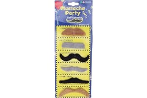 6 Pcs Self Adhesive Mustache Novelty Halloween Mustache Individualized Costume Fake Beard Stickers for Masquerade Party and P