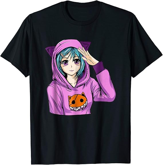 anime girl bear hoodie