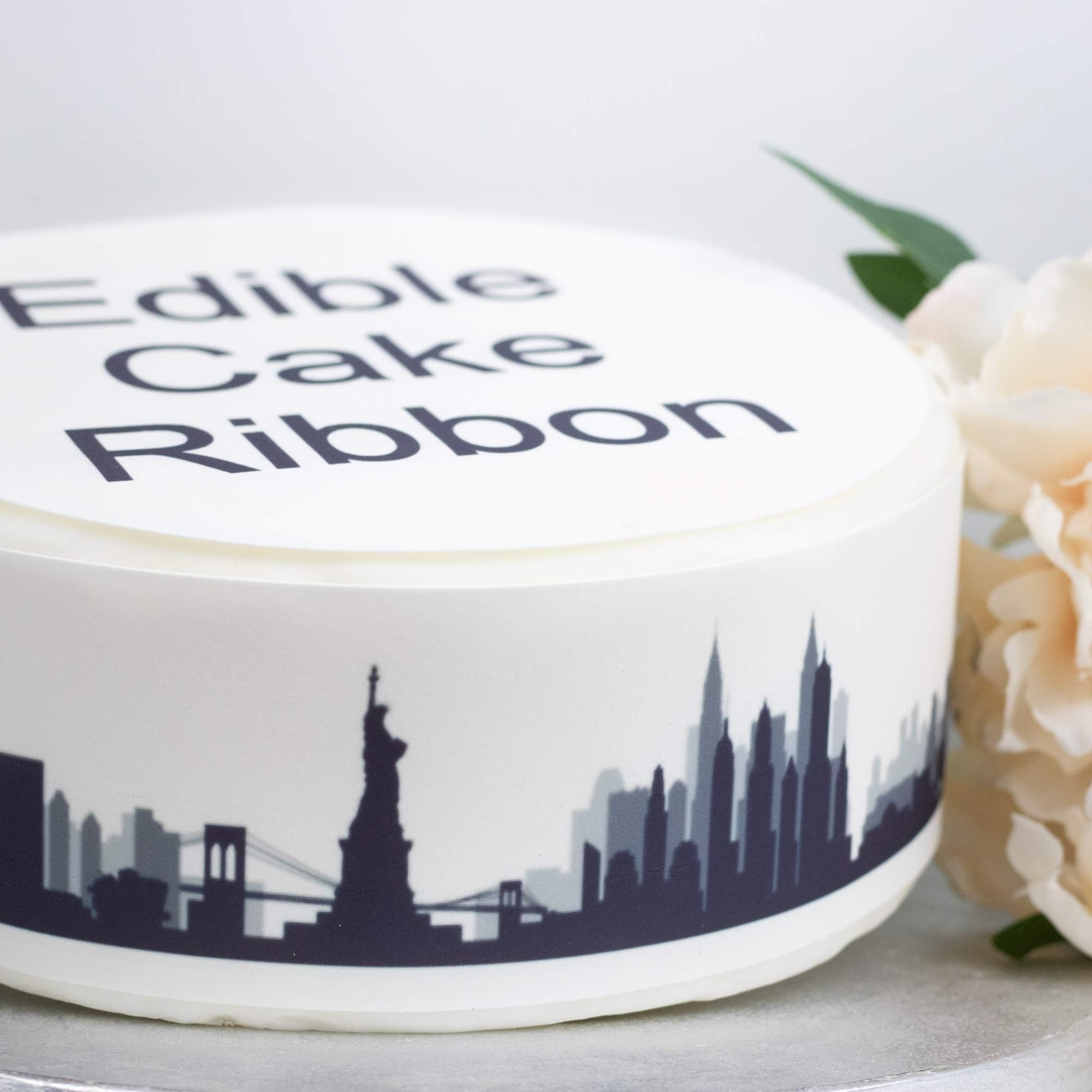 New York Skyline Silhouette Pre Cut Edible Icing Cake Ribbon / Side Strips 3 x Pre-cut Strips of Icing – Each strip is 2.5” in height x 10” in width (5 - 10 BUSINESS DAYS DELIVERY FROM UK)