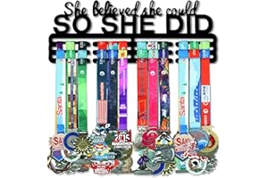 Resama Medal Hanger Holder Display Wall Rack Frame Shelf-Medal Hanger Awards Ribbon Soccer,Gymnastics,Holder Display Rack for 60 Medals
