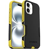 OtterBox iPhone 16 (Only) - Commuter Series MagSafe Case - Night (Black & Yellow) - Built-in Magnets - Slim & Tough - Pocket-Friendly - with Port Protection