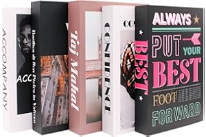 3T GROUP 5pcs/Set Decorative Books Faux Books for Decoration Foldable Coffee Table Books Decor Fashion Fake Books Decorative Books for Home Decor Faux Books for Bookshelf (Black White)