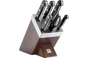 ZWILLING Gourmet 7-Piece Self Sharpening Block Set | Set Contains : 4" Paring | 6" Utility | 5" Tomato/Utility | 8" Bread | 8