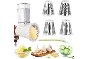Upgraded Slicer/Shredder Attachments for All KitchenAid Stand Mixers, Food Slicers Cheese Grater Attachment, Salad Maker Acce