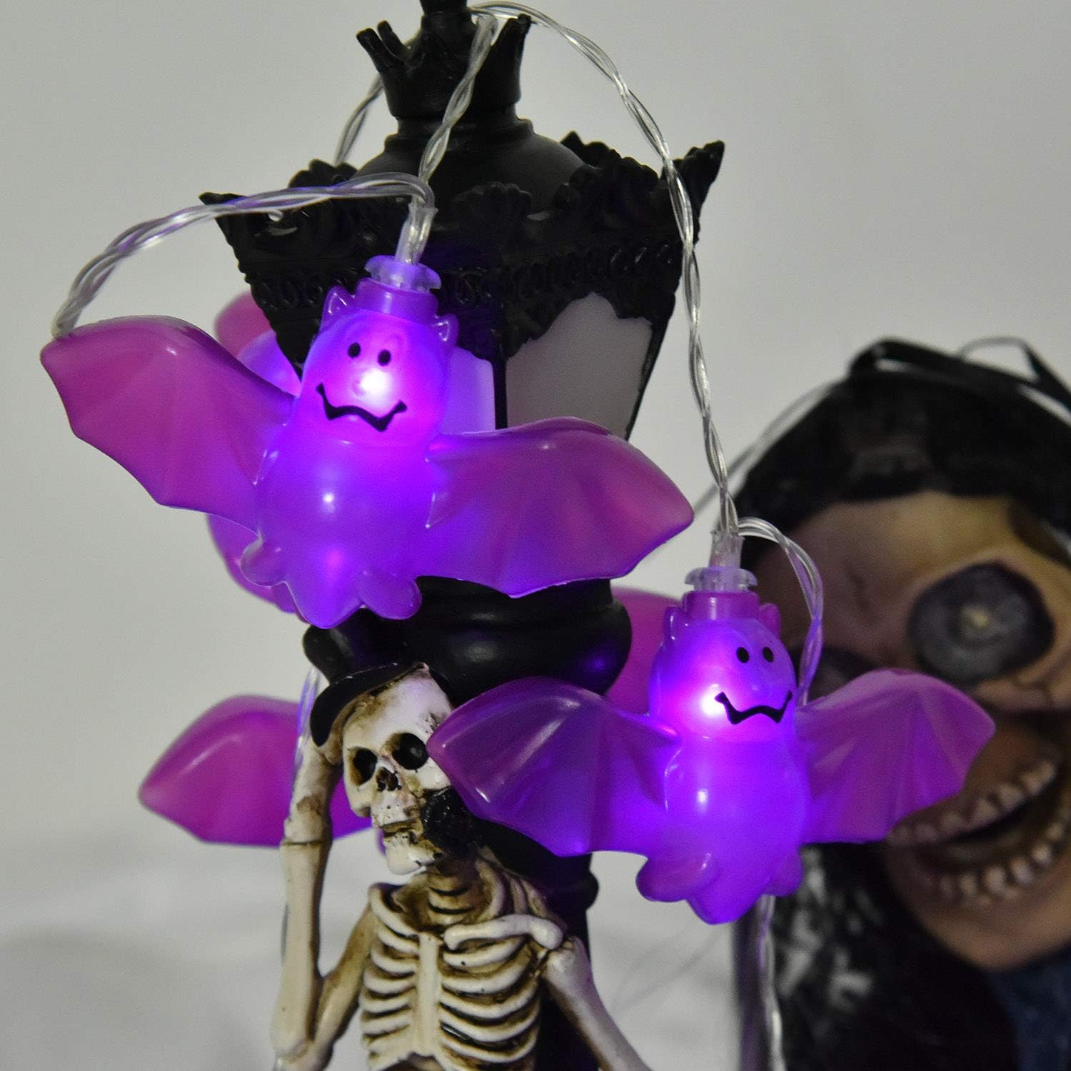 30LED Halloween String Lights, 8 Modes Bat Fairy Lights with Remote, Battery Operated Halloween Lights, for Outdoor Indoor Party Patio Halloween Decoration: Home Improvement