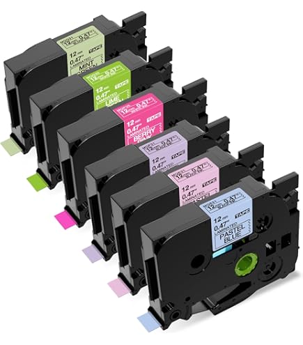 MarkDomain TZe Tape 12mm - 5 Pack White Label Maker Refills For Brother PTouch Printers