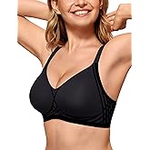 OEAK Women Seamless Bra No Underwire Push Up Anti Sagging Bralettes Everyday Tshirt Supportive Racerback Bra Black 3X-Large