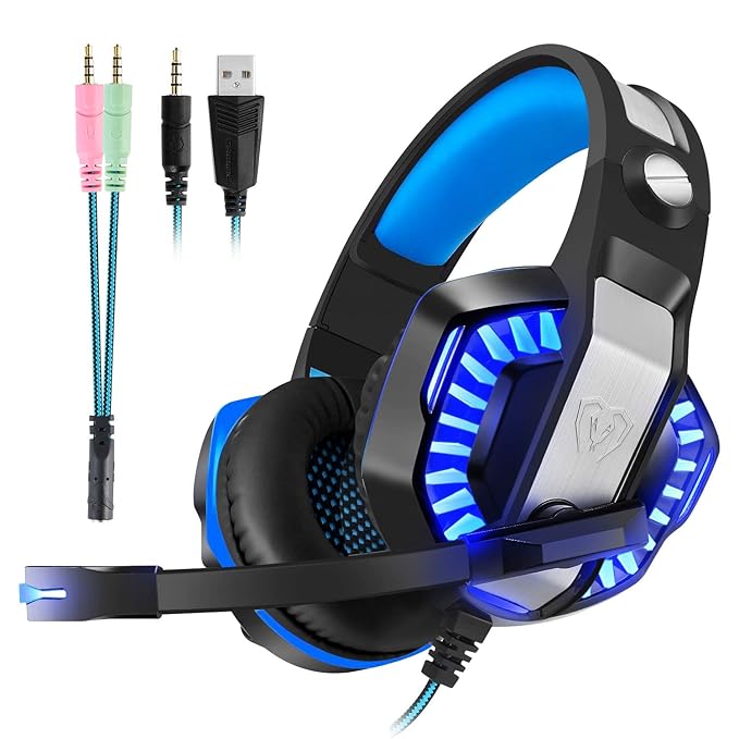 Micolindun Cascos Auriculares Gaming Gamer PS4 Xbox One PC Diadema ...