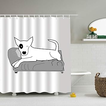 Amazon Com Zhixiap Shower Curtain Sofa Dog Water Soap And