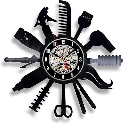 Amazon Com Hairdresser Vinyl Record Wall Clock By Handmade
