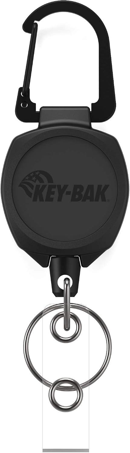 KEY-BAK 0KB1-0A24 Sidekick ID Badge and Key Reel, 24" Kevlar Cord, Tough Polycarbonate Case