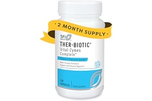 Klaire Labs Ther-Biotic Vital-Zymes Complete Digestive Enzymes - Helps Aid Digestion and Breakdown Proteins, Peptides, Carbs, Sugars, Fats & Fibers - 20 Active Enzymes (120 Count)