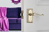 Designer Levers Georgian Roped Design Lever Door Handles Polished Brass Pair view 2