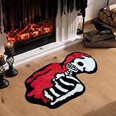 HYPEECE Halloween Bathroom Rug - Spooky Skull Door Mat Gothic Room Decor, Super Soft Fluffy Cloud-Like Cool Rugs for Bedroom, Bathroom, Kitchen, Porch, Halloween Decor, 32”x 18”