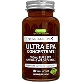 Igennus Ultra Pure Omega-3 EPA 500mg, Highly Concentrated IFOS Certified Wild Fish Oil, Advanced rTG Triglyceride Form, Non-GMO, 180 Small Softgels