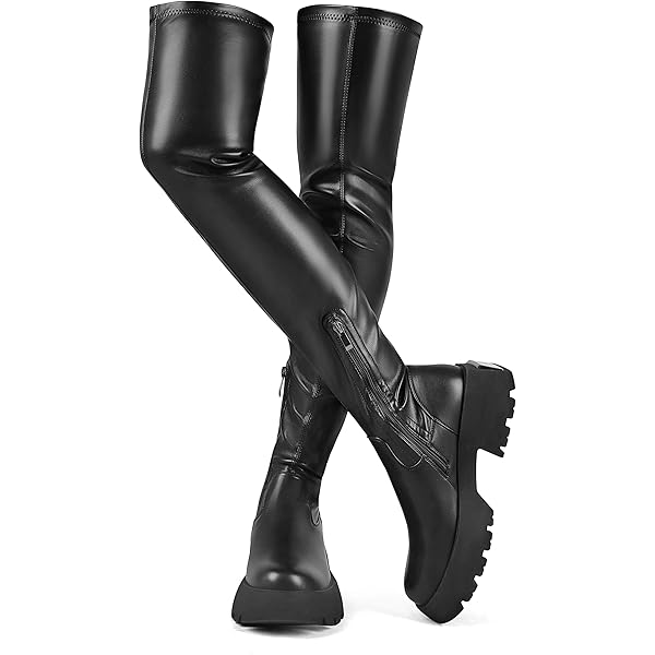 ちょび Amazon.com | CouieCuies Black Thigh High Boots For Women