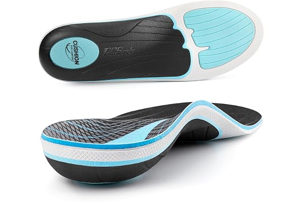 PCSsole Plantar Fasciitis Insoles Men Women- 220+lbs Heavy Duty High Arch Support Inserts with Comfort Cushion Orthotic Pain